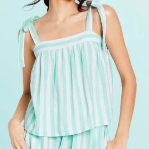 NWT Stoney Clover Lane X Target Striped Tie Stripe Tank Sz Xs and M